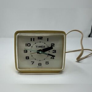 Vintage Timex Tabletop Electric Alarm Clock, retro, 1970s, classic, antique, MCM